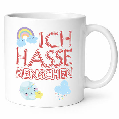 Kinderschrift - Ich hasse Menschen Humor Geschenkidee Tasse