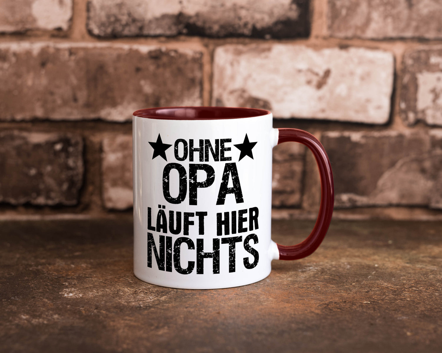 Ohne Opa läuft hier nichts | Sterne Geschenkidee Familie Humor Tasse