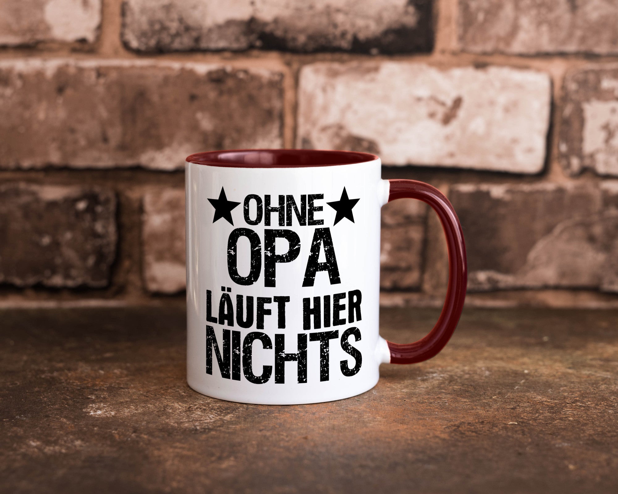 Ohne Opa läuft hier nichts | Sterne Geschenkidee Familie Humor Tasse