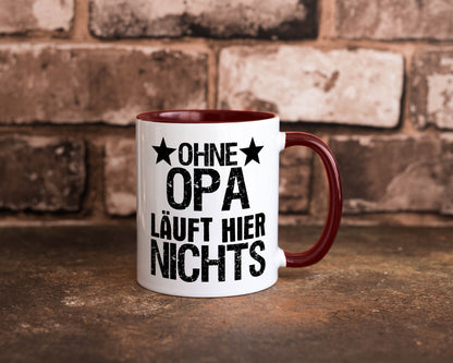 Ohne Opa läuft hier nichts | Sterne Geschenkidee Familie Humor Tasse