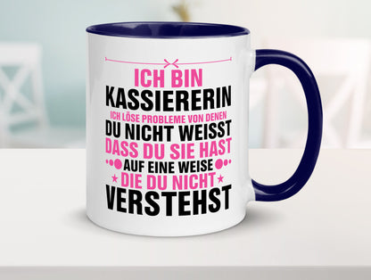 Löse Probleme: Kassiererin v2 lustiger Spruch Geschenk Humor Geschenkidee Tasse