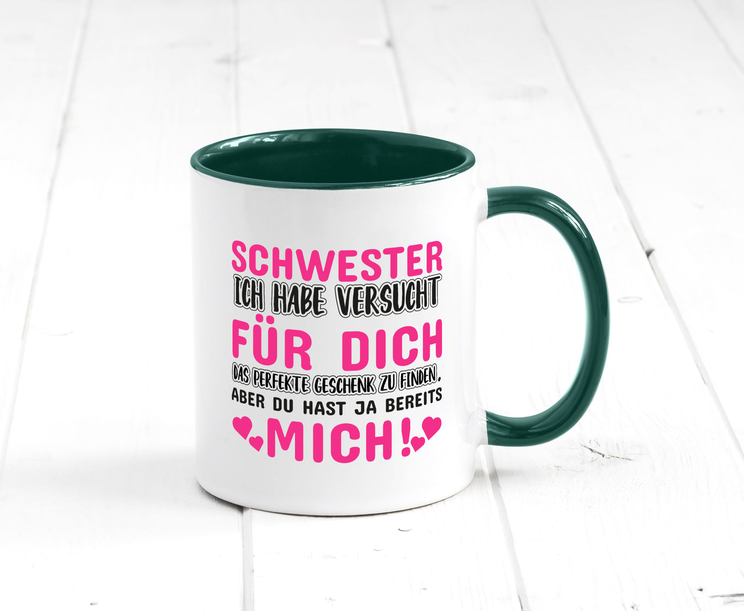 Schwester Tasse | lustiger Spruch Geschwisterliebe v2 Humor Geschenkidee