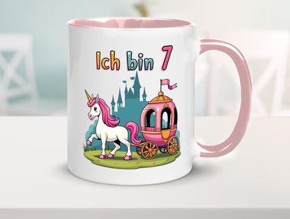 7. Geburtstag | Prinzessin in Kutsche Einhorn lustiger Spruch Geschenk