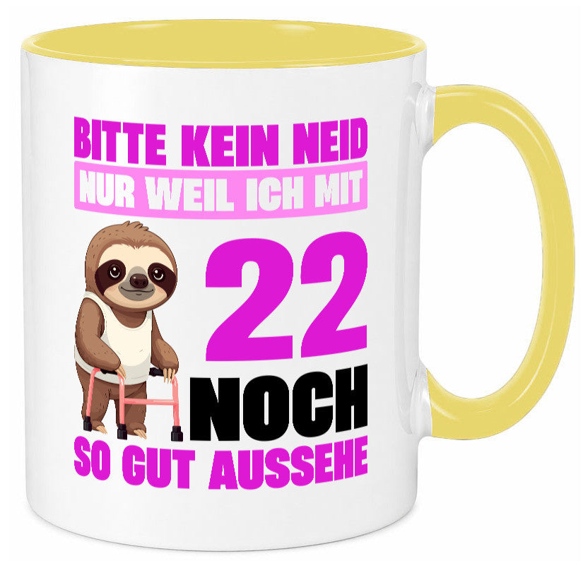 22. Geburtstag | Bitte kein neid Faultier 22 Jahre lustig Geschenkidee Geschenk