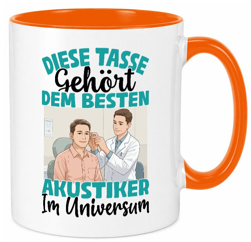 Im Universum: Akustiker | Akustik Hörgeräteakustik Geschenk Humor Geschenkidee Tasse