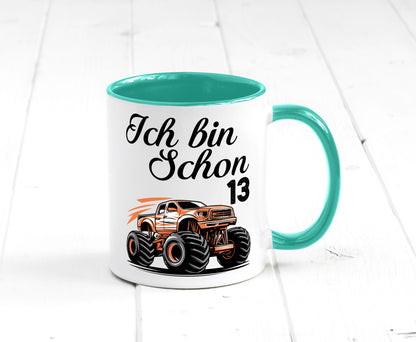 13. Geburtstag | Monster truck 13 Jahre Geschenkidee Humor Tasse