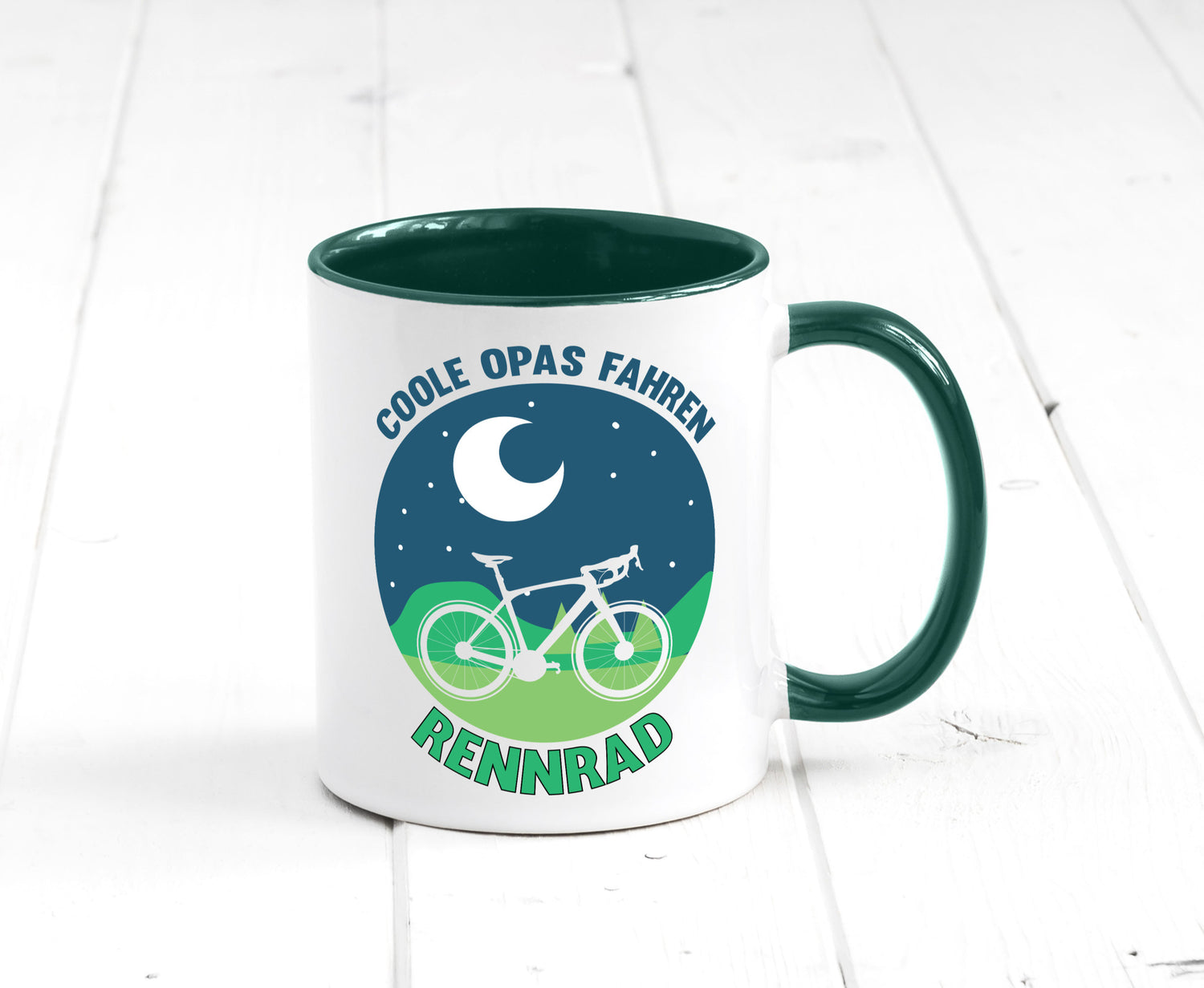 Coole Opas fahren Rennrad | Mond Landschaft Geschenk Familie Geschenkidee