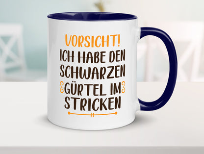 Schwarzen Gürtel im Stricken | Stricknadel lustiger Spruch Geschenk Humor