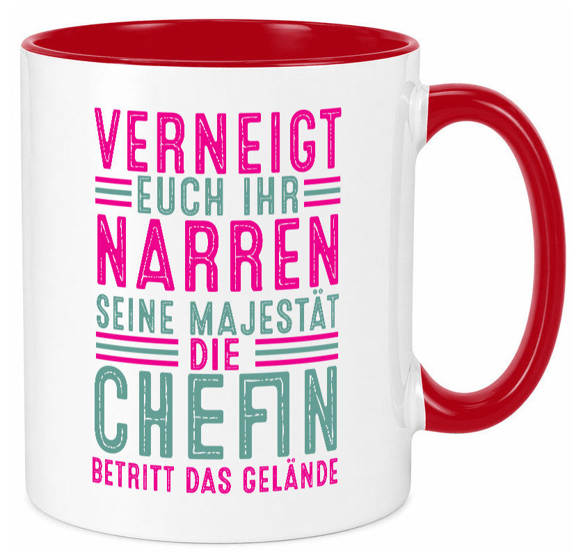 Verneigt euch: Chefin | Führungskraft Vorgesetzte v2 Humor Arbeit Kollegen Büro Tasse
