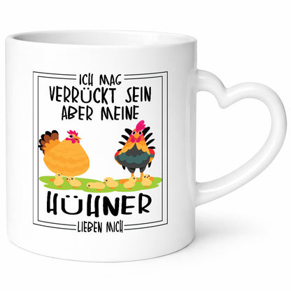 Ich mag verrückt sein aber meine Hühner lieben mich Geschenk Humor Geschenkidee