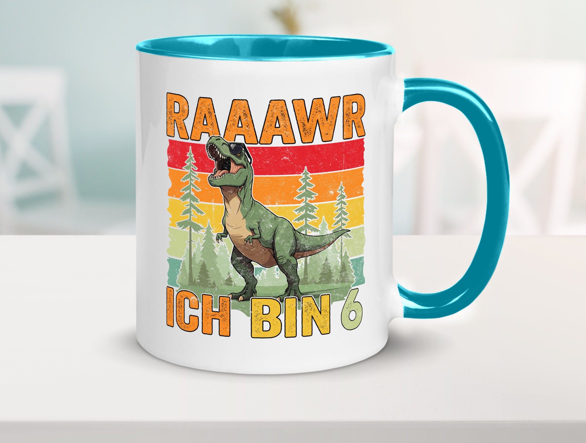 6. Geburtstag | 6 Jahre rarrrr ich bin Dinosaurier Humor Geschenkidee Tasse