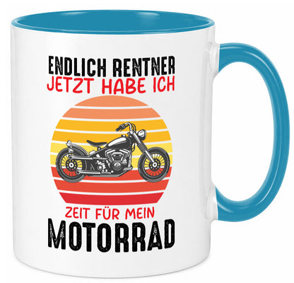 Endlich Renter jetzt habe ich Zeit für mein Motorrad lustig Humor Geschenkidee Tasse
