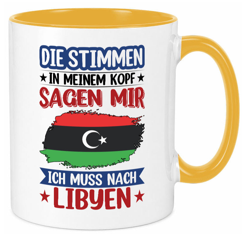 Libyen | Urlaub Stimmen in meinem Kopf Traumland Geschenkidee Humor Tasse