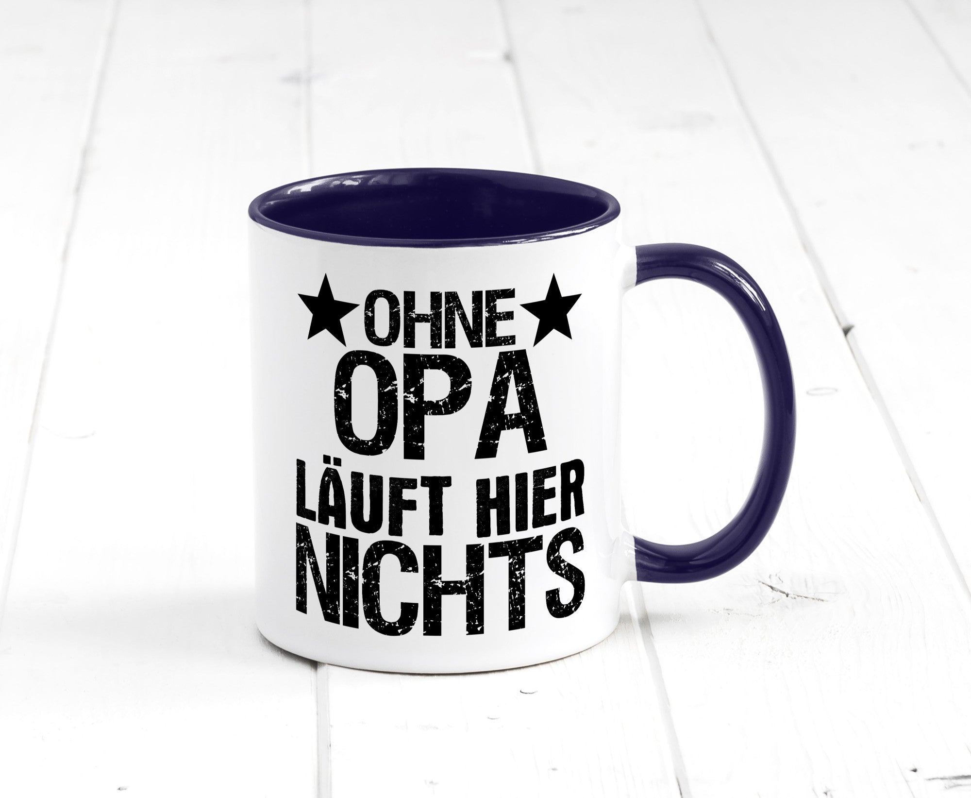 Ohne Opa läuft hier nichts | Sterne Geschenkidee Familie Humor Tasse