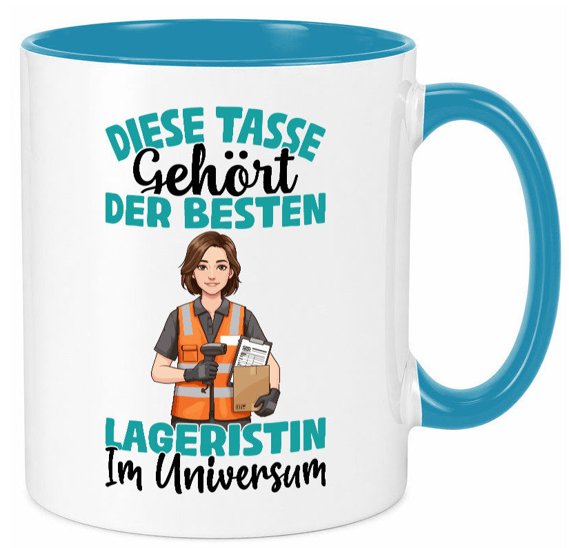 Im Universum: Lageristin | Beruf Lager Arbeiterin Humor Arbeit Kollegen Büro Tasse