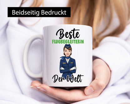Beste Flugbegleiterin | Stewardess Flughafen v2 lustiger Spruch Geschenk Humor