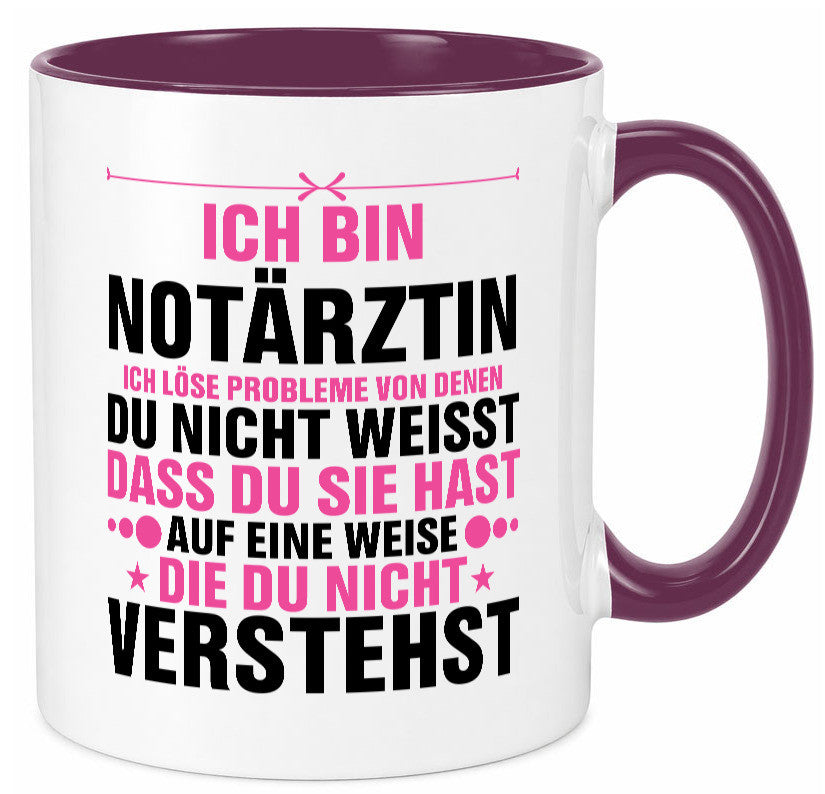 Löse Probleme: Notärztin | Ãrztin v2 lustiger Spruch Geschenk Humor Tasse