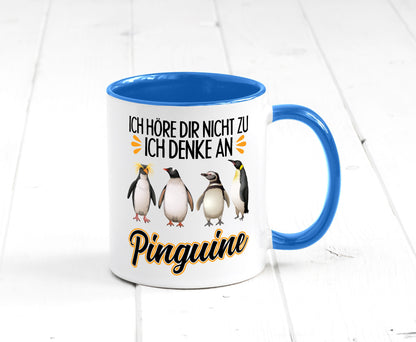 Ich denke an Pinguine Geschenkidee Humor Tasse