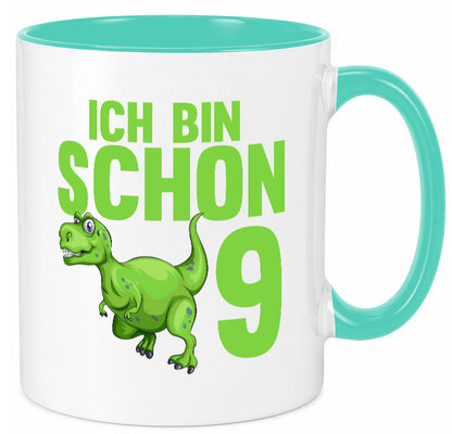 9. Geburtstag | 9 Jahre Dino Dinosaurier Geschenkidee Humor Tasse