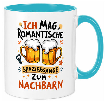 Spaziergang zum Nachbarn | Biertrinker Lieblingsnachbar v2 Humor Geschenkidee Tasse