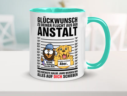 Glückwunsch zu deiner Flucht | Abschiedgeschenk v3 Geschenk Humor Geschenkidee