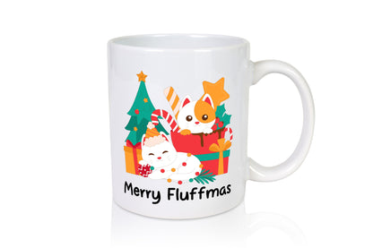 Merry Fluffmas | Weihnachten Katzen Weihnachtskatzen lustiger Spruch Geschenk