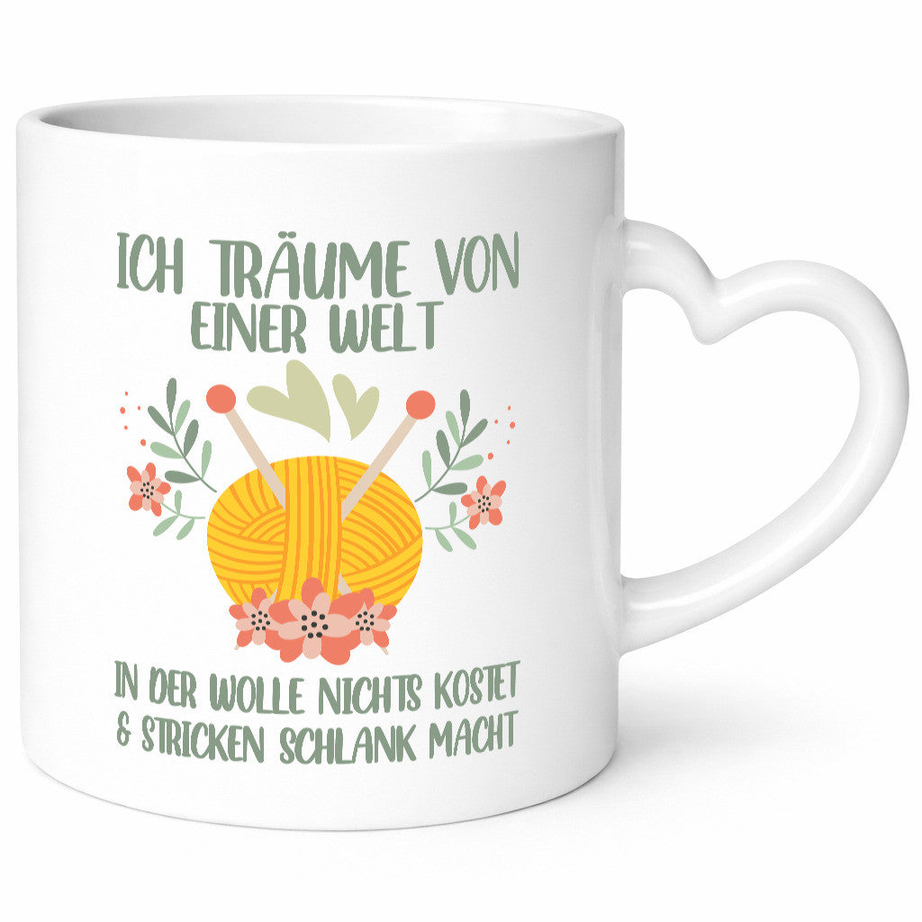 Träume von Wolle die nichts kostet | Wollknäuel Blümchen Geschenk Humor
