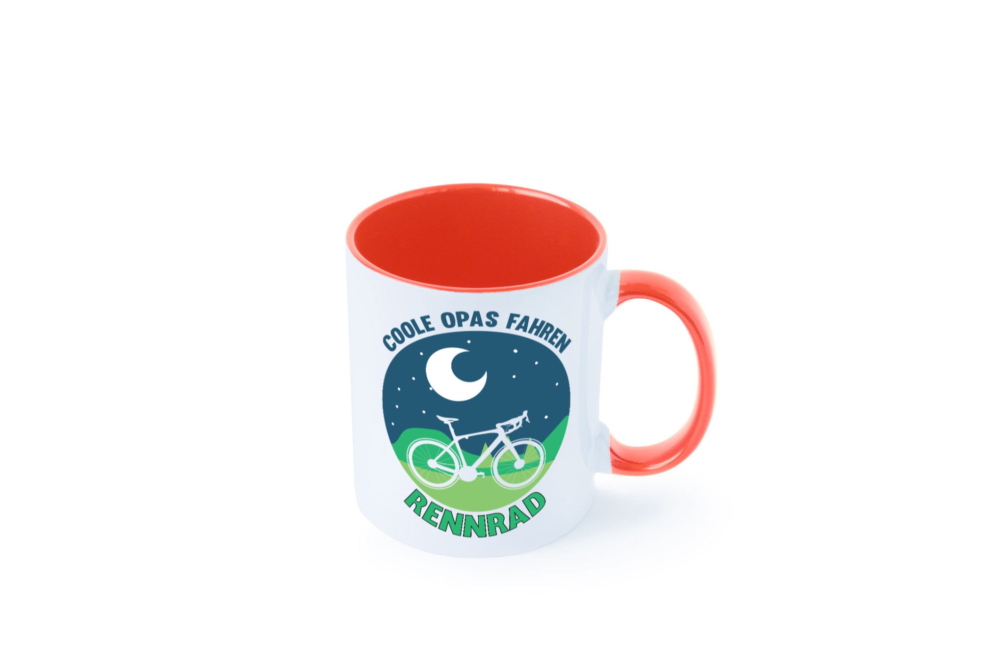 Coole Opas fahren Rennrad | Mond Landschaft Geschenk Familie Geschenkidee