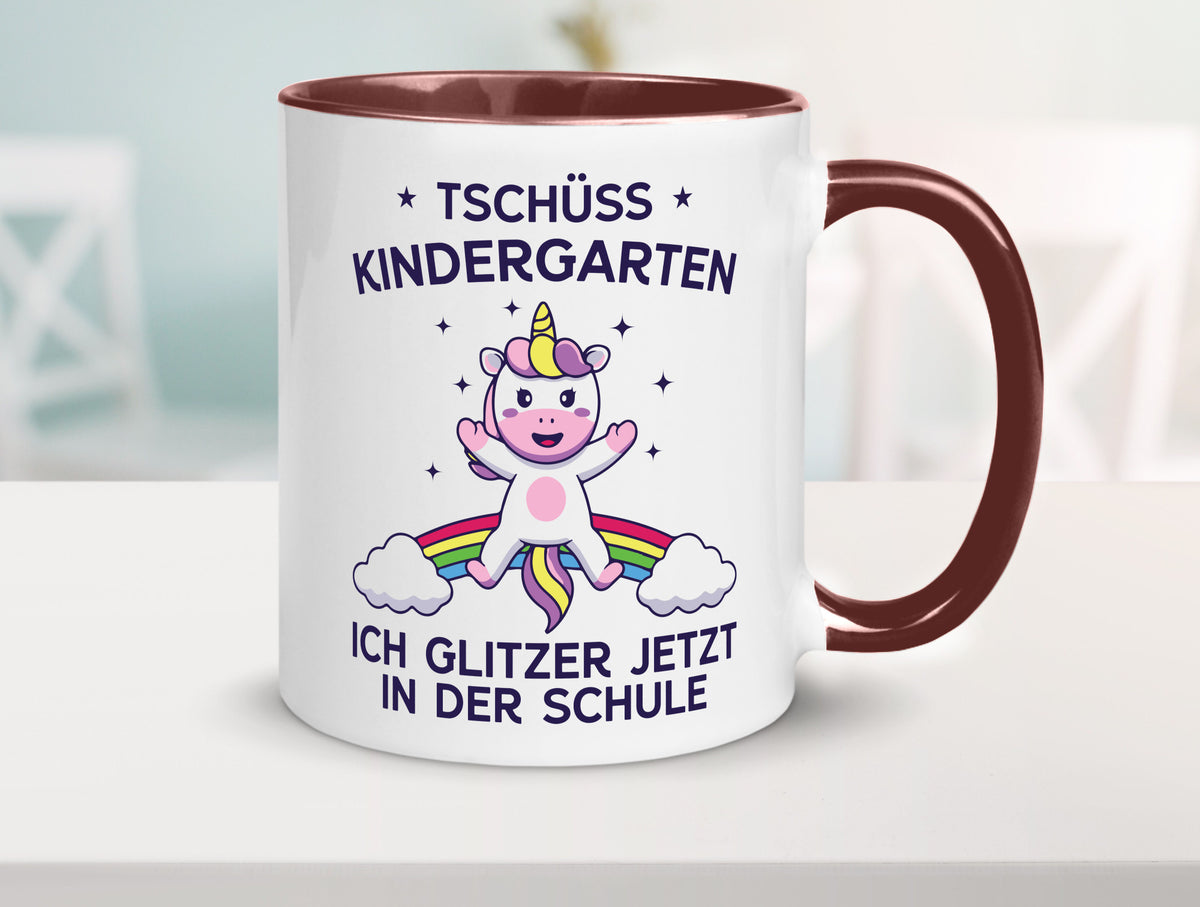 Kindergarten, jetzt Schule | Einhorn Geschenk Humor Geschenkidee lustiger Tasse