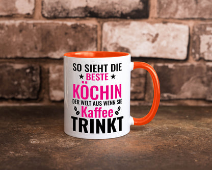 Kaffee trinkt: Köchin | Chefköchin Chefkoch Humor Arbeit Kollegen Büro
