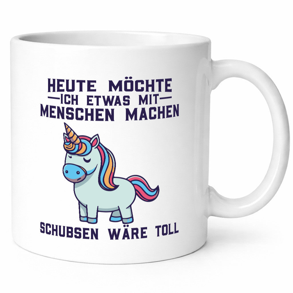 Heute möchte ich Menschen schubsen | Einhorn v2 Geschenk Humor Geschenkidee