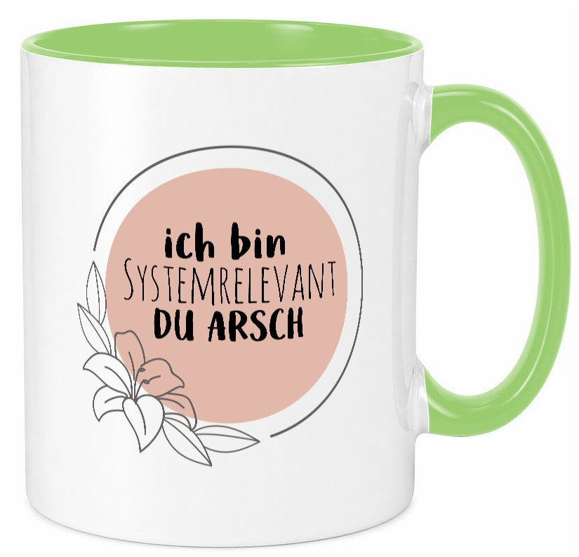 Ich bin Systemrelevant | Krankenschwester Hase mit Maske lustig Humor Tasse