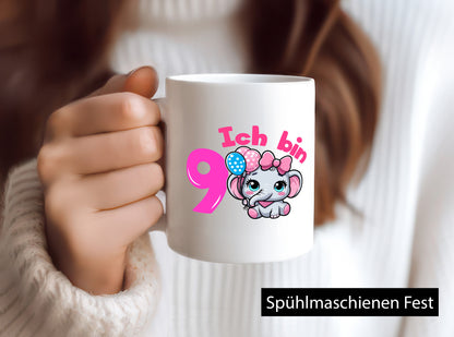 9. Geburtstag | 9 Jahre Elefant Mädchen Geschenk Geschenkidee lustiger Spruch
