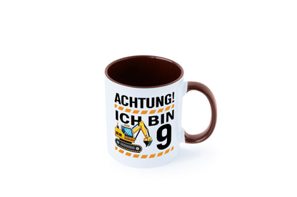 9 Geburtstag Ich bin | Bagger Junge lustiger Spruch Geschenk Geschenkidee Tasse