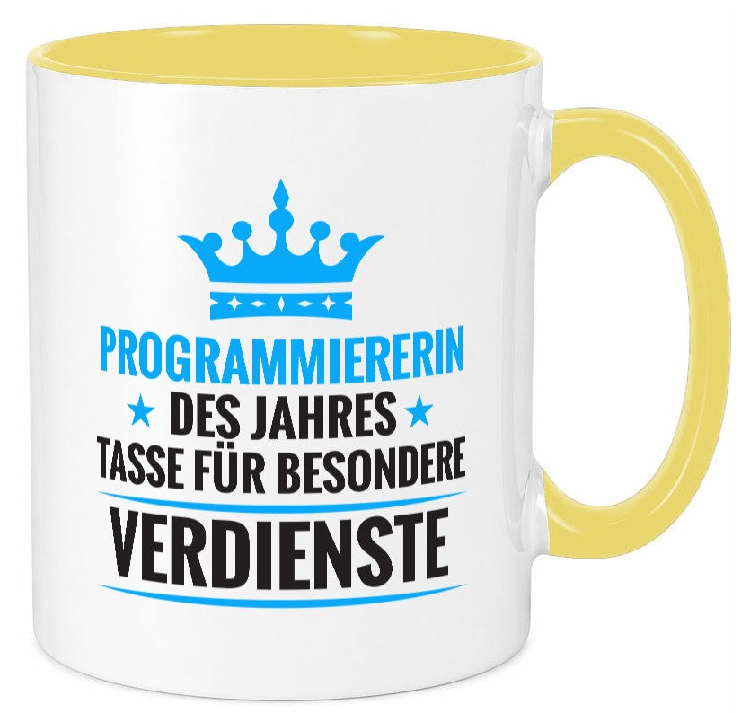 Besonderer Verdienst: Programmiererin | Software Entwickler lustig Humor Tasse
