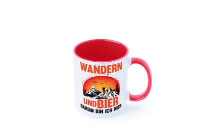 Wandern und Bier darum bin ich hier | lustiger Spruch Geschenk Humor