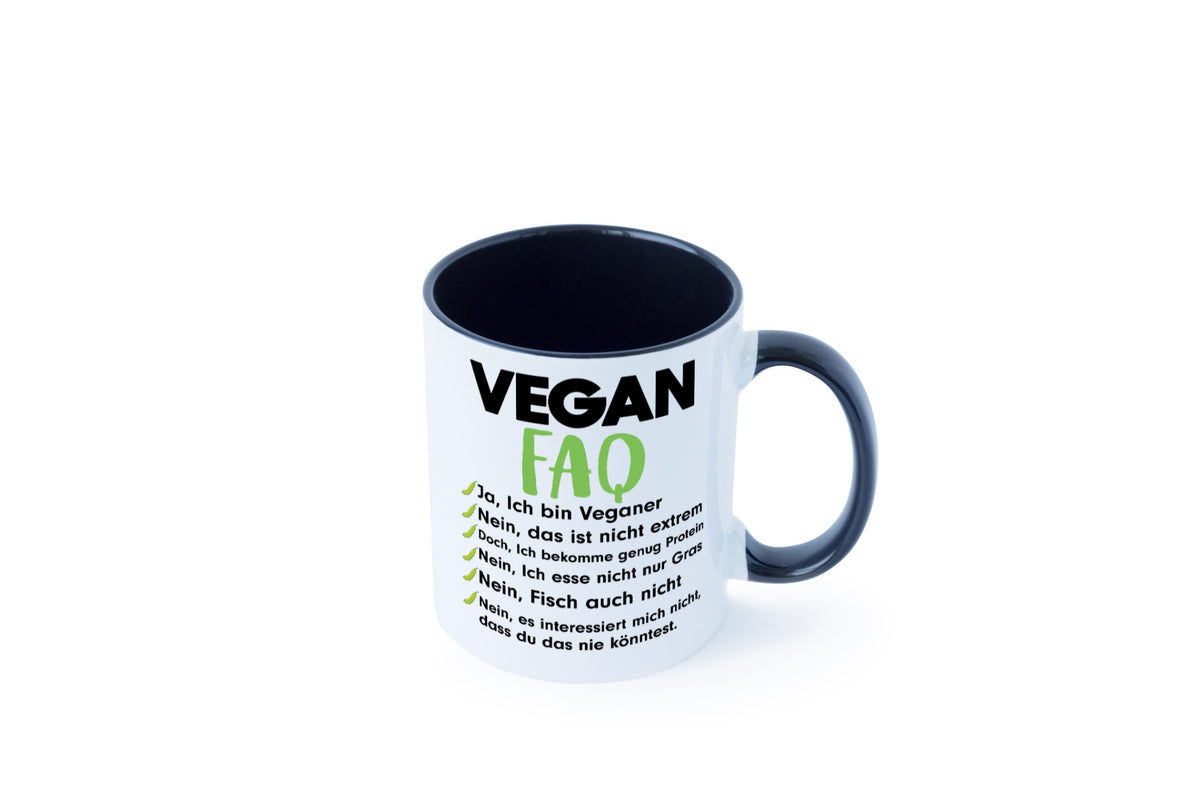 Vegan FAQ | Veganer Lifestyle Ich liebe Humor Geschenkidee Tasse