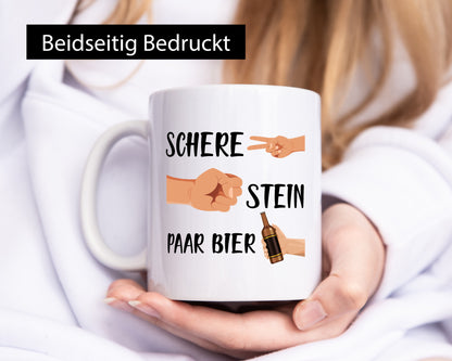 Schere Stein paar Bier | Biertrinker Party Pils lustig Humor Geschenkidee