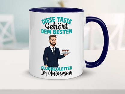 Im Universum: Flugbegleiter | Steward Flughafen Humor Geschenkidee Tasse