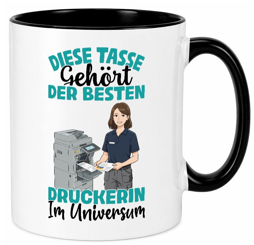 Im Universum: Druckerin | Druckerei Print Medien Geschenk Humor Geschenkidee Tasse