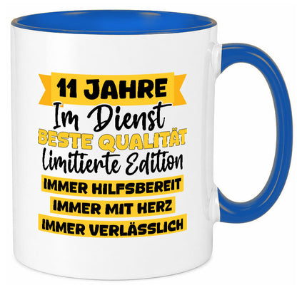 11 Jahre im Dienst | Jubiläum Arbeit v8 Humor Kollegen Büro Geschenkidee Tasse
