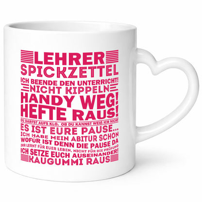 Lehrer Spickzettel | Beruf Tasse lustiger Spruch vl3 Humor Arbeit Kollegen Büro