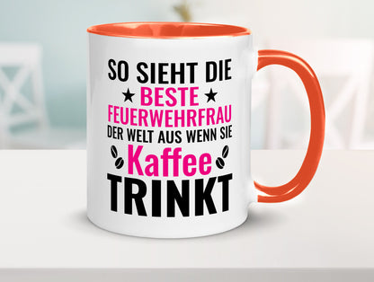 Kaffee trinkt: Feuerwehrfrau | Feuerwehr Geschenkidee Humor Tasse