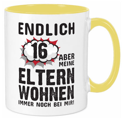 Endlich 16 | Geburtstag Tasse lustiges Statement lustiger Spruch Geschenk