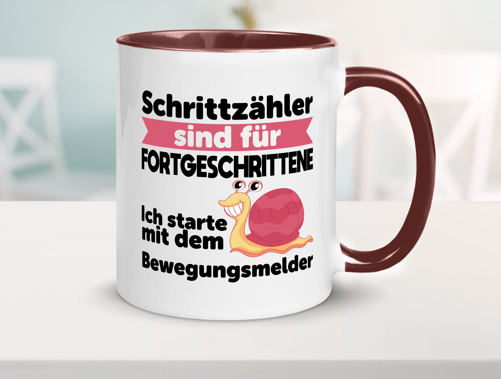 Schrittzähler Fortgeschrittene, Bewegungsmelder | Schnecke Geschenk Humor