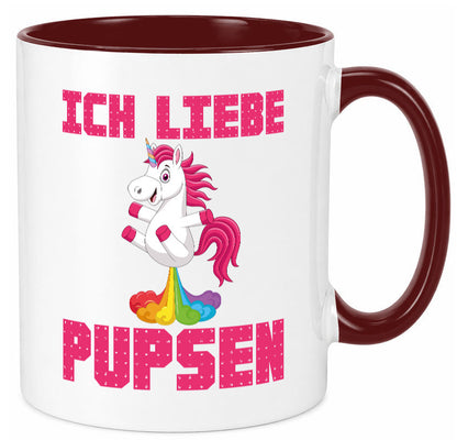 Ich liebe pupsen | Einhorn Pups lustiger Spruch Humor Geschenkidee Tasse