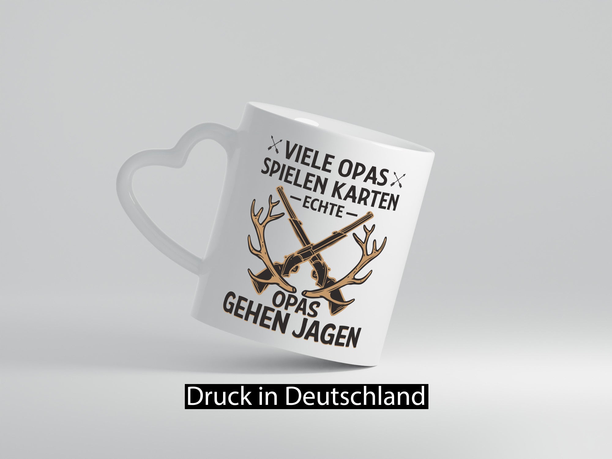 Opas spielen Karten, echte gehen jagen | Gewehr Geweih Humor Familie