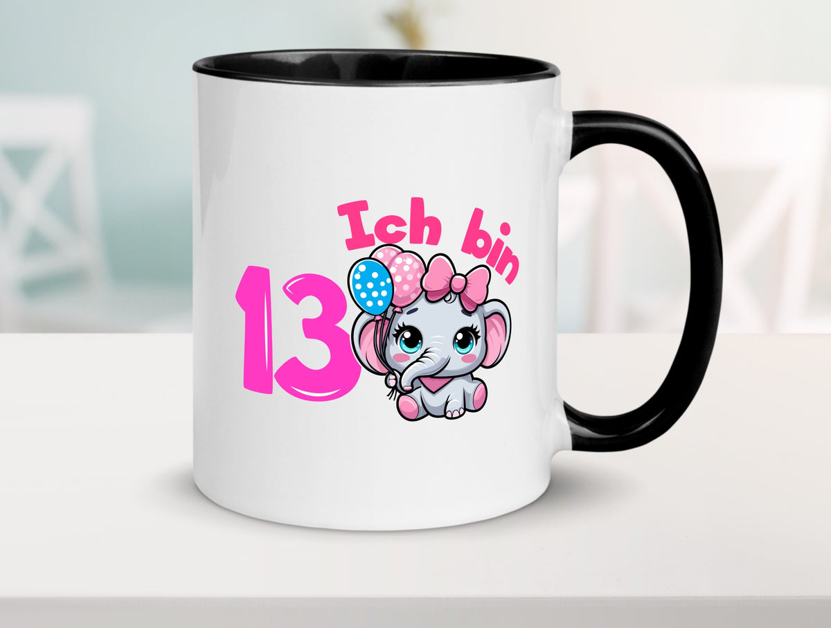 13. Geburtstag | 13 Jahre Elefant Mädchen lustig Geschenkidee Geschenk Tasse