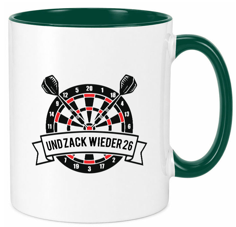 Und zack wieder 26 | Dart lustig Humor Geschenkidee Geschenk Tasse