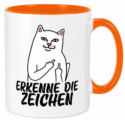 Erkenne die Zeichen | Katze Schatten Mittelfinger Geschenk Tierliebhaber Humor